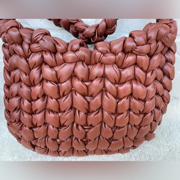 New Chloe Small Wooden C Crochet Sepia Brown Leather Hobo Bag - Picture 2 of 14